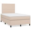 Boxspring met matras kunstleer cappuccinokleurig 120x200 cm