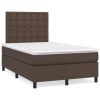 Boxspring met matras kunstleer bruin 120x200 cm