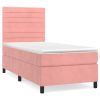 Boxspring met matras fluweel roze 100x200 cm