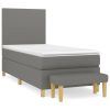 Boxspring met matras stof donkergrijs 100x200 cm