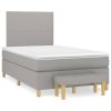 Boxspring met matras stof lichtgrijs 120x200 cm