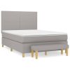 Boxspring met matras stof lichtgrijs 140x200 cm