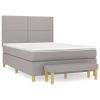 Boxspring met matras stof lichtgrijs 140x200 cm