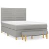 Boxspring met matras stof lichtgrijs 140x190 cm