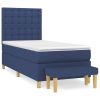 Boxspring met matras stof blauw 80x200 cm