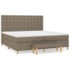 Boxspring met matras stof taupe 200x200 cm