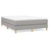 Boxspring met matras stof lichtgrijs 140x190 cm