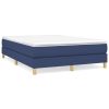 Boxspring met matras stof blauw 140x190 cm