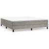 Boxspring met matras fluweel lichtgrijs 160x200 cm