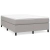 Boxspring met matras stof lichtgrijs 140x190 cm