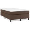 Boxspring met matras kunstleer bruin 120x200 cm