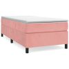 Boxspring met matras fluweel roze 90x190 cm