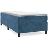 Boxspring met matras fluweel donkerblauw 90x200 cm
