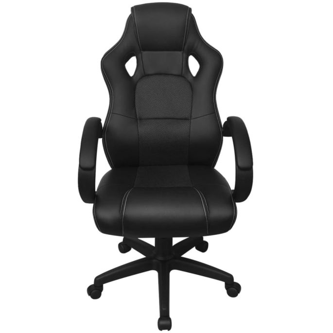 Bureaustoel directie racemodel zwart kunstleer