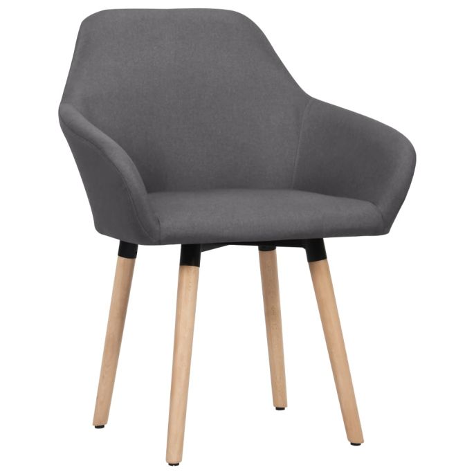 Eetkamerstoelen 2 st stof donkergrijs