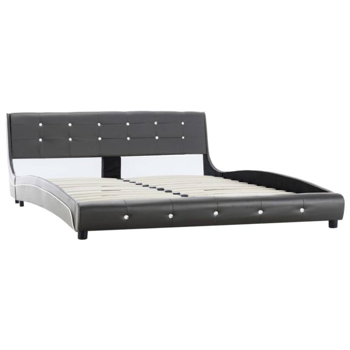 Bedframe kunstleer grijs 160x200 cm