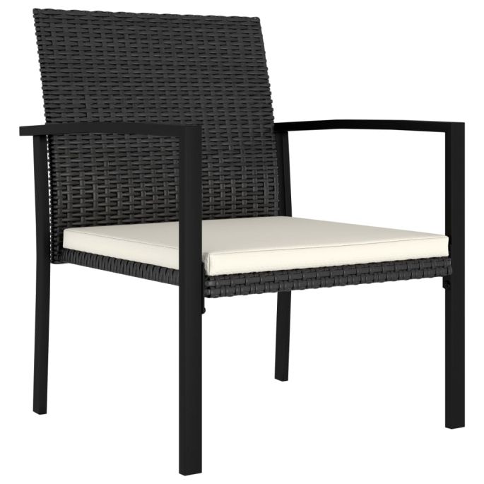 Tuinstoelen 2 st poly rattan zwart