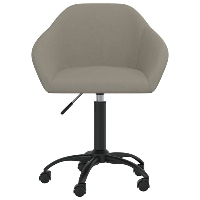 Eetkamerstoel draaibaar fluweel lichtgrijs