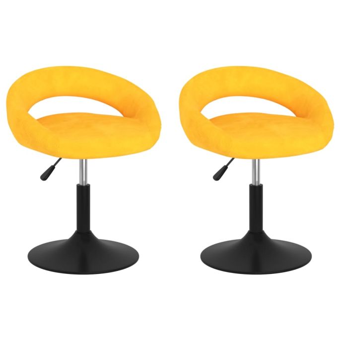 Eetkamerstoelen draaibaar 2 st fluweel mosterdgeel