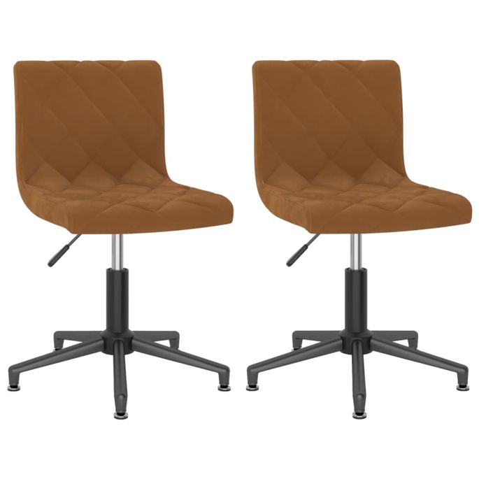 Eetkamerstoelen draaibaar 2 st fluweel bruin