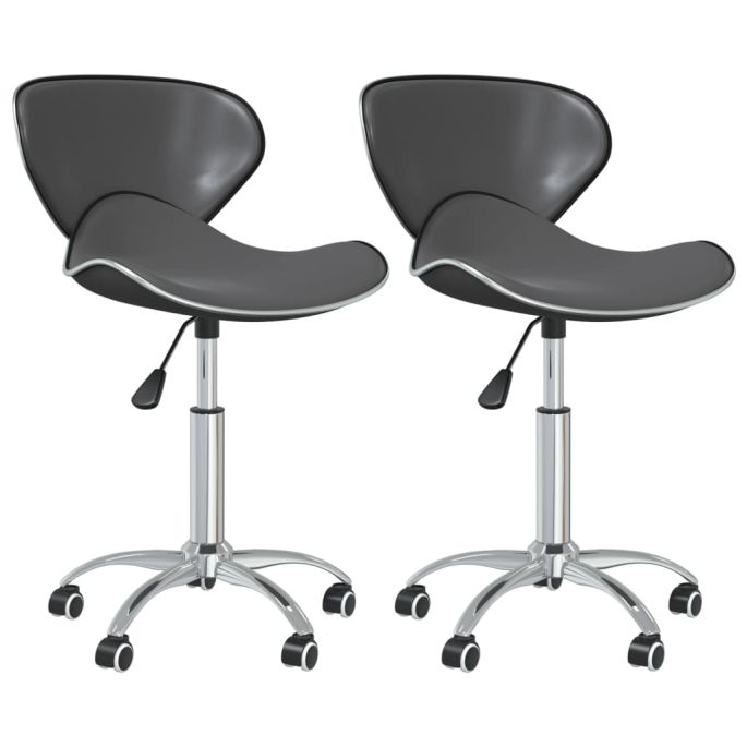 Eetkamerstoelen draaibaar 2 st kunstleer grijs