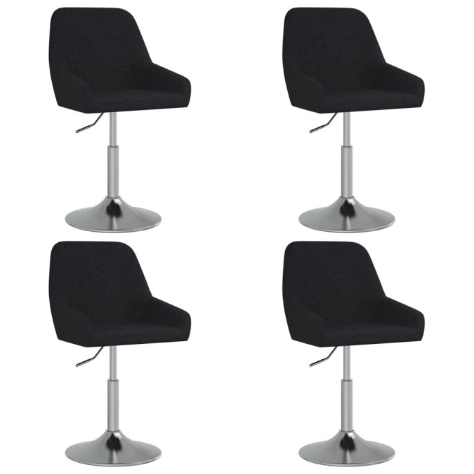 Eetkamerstoelen 4 st draaibaar stof zwart