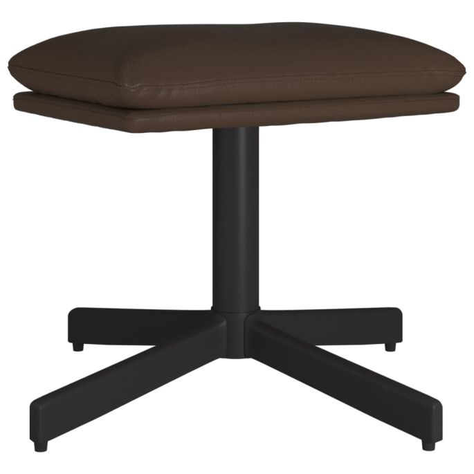 Voetenbank 60x60x39 cm kunstleer bruin