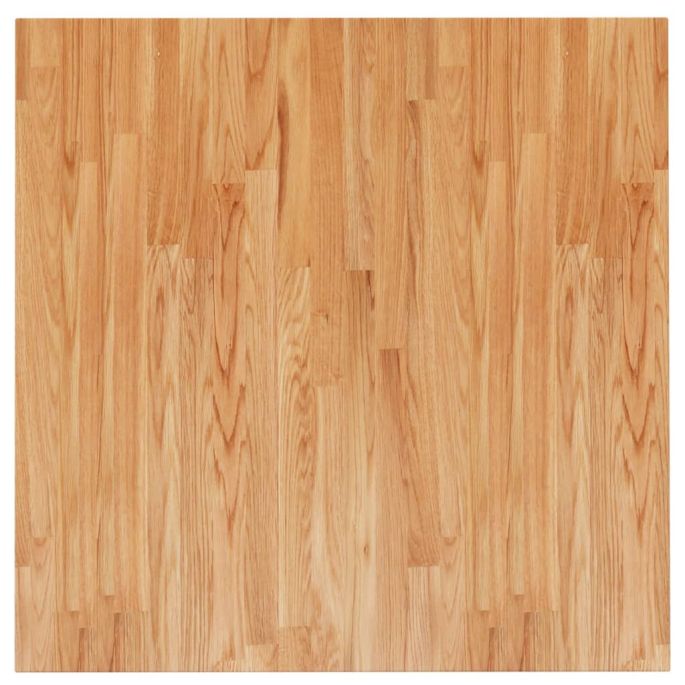 Tafelblad vierkant 80x80x4cm massief eikenhout lichtbruin