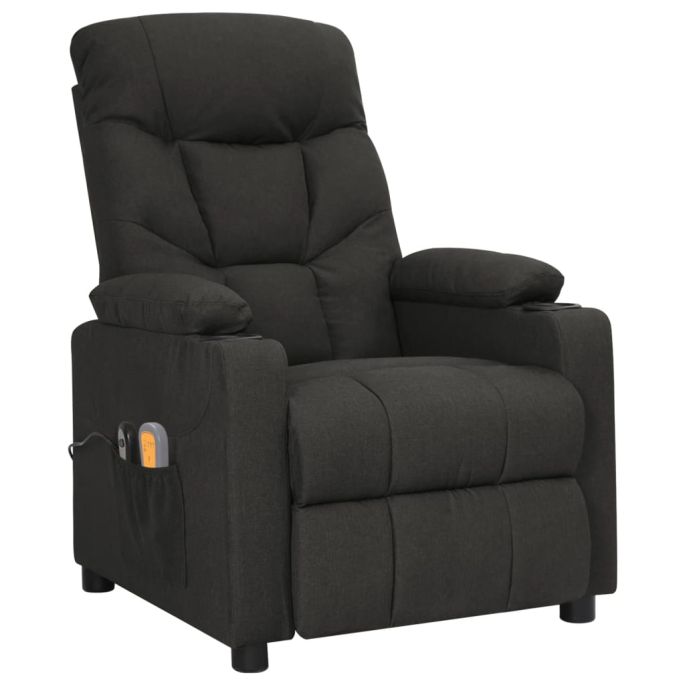 Massagestoel elektrisch stof zwart