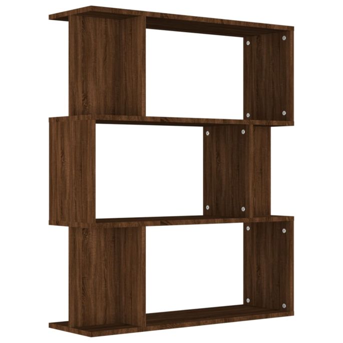 Boekenkast / kamerscherm 80x24x96 cm bewerkt hout bruineiken