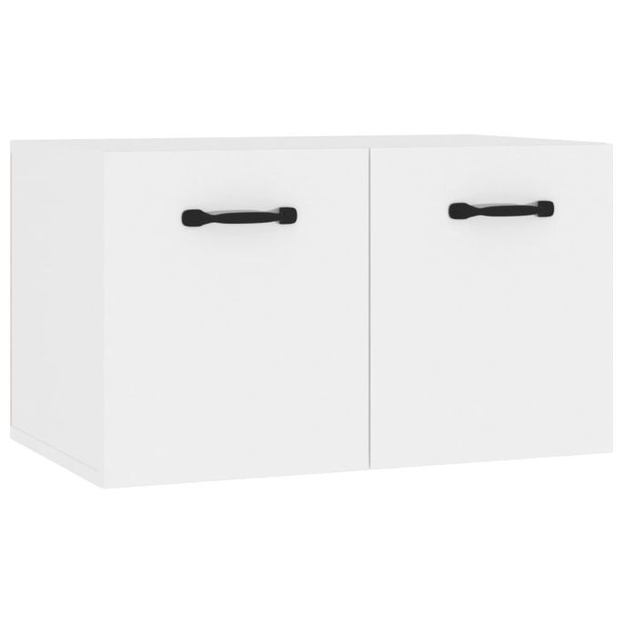 Wandkast 80x35x36,5 cm bewerkt hout hoogglans wit