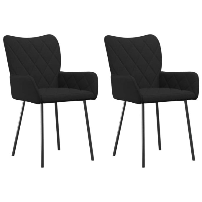 Eetkamerstoelen 2 st stof zwart