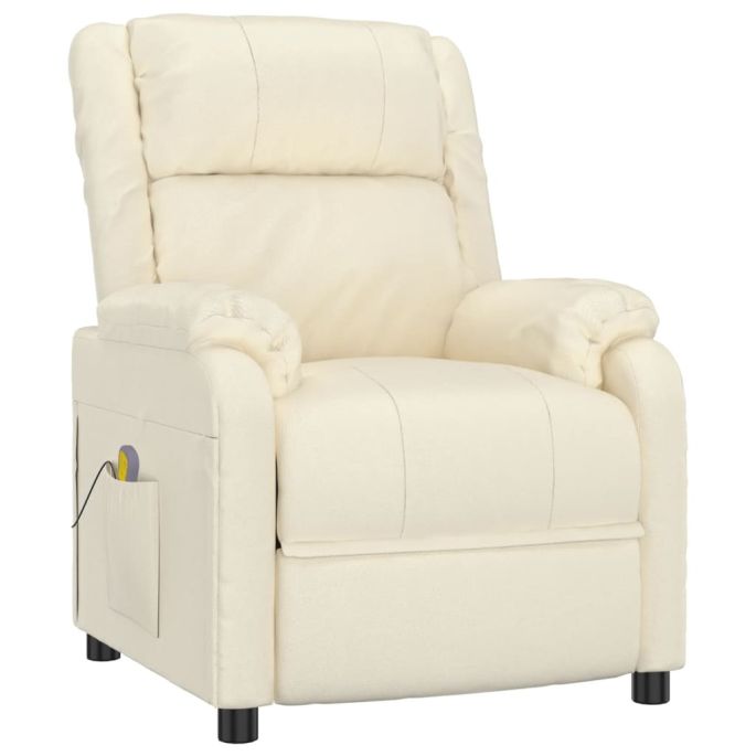 Massagestoel kunstleer crèmekleurig