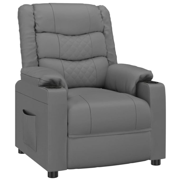 Fauteuil verstelbaar kunstleer grijs