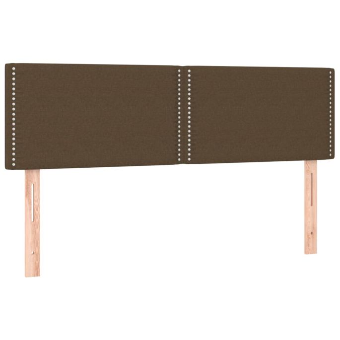 Hoofdborden 2 st 72x5x78/88 cm stof donkerbruin