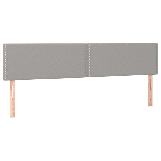 Hoofdborden 2 st 100 x 5 x 78/88 cm stof lichtgrijs