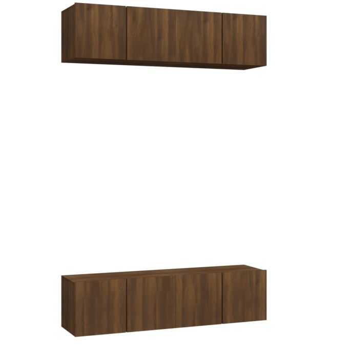 Tv-meubelen 4 st 60x30x30 cm bewerkt hout bruineikenkleurig