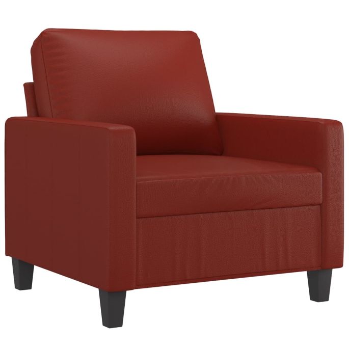 Fauteuil 60 cm kunstleer wijnrood