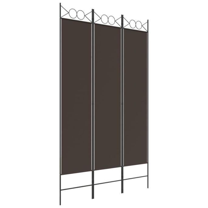 Kamerscherm met 3 panelen 120x200 cm stof bruin