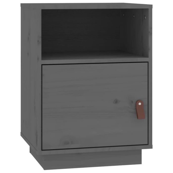 Nachtkastje 40x34x55 cm massief grenenhout grijs