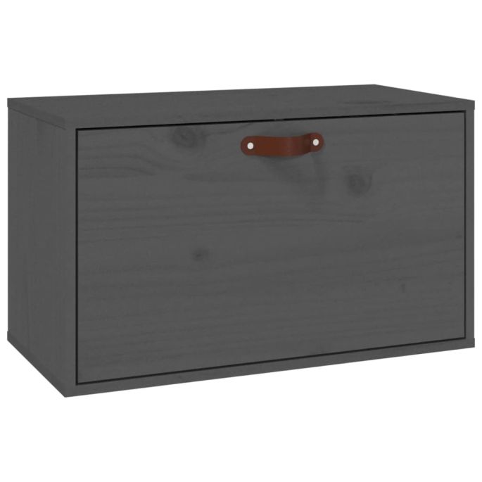 Wandkast 60x30x35 cm massief grenenhout grijs