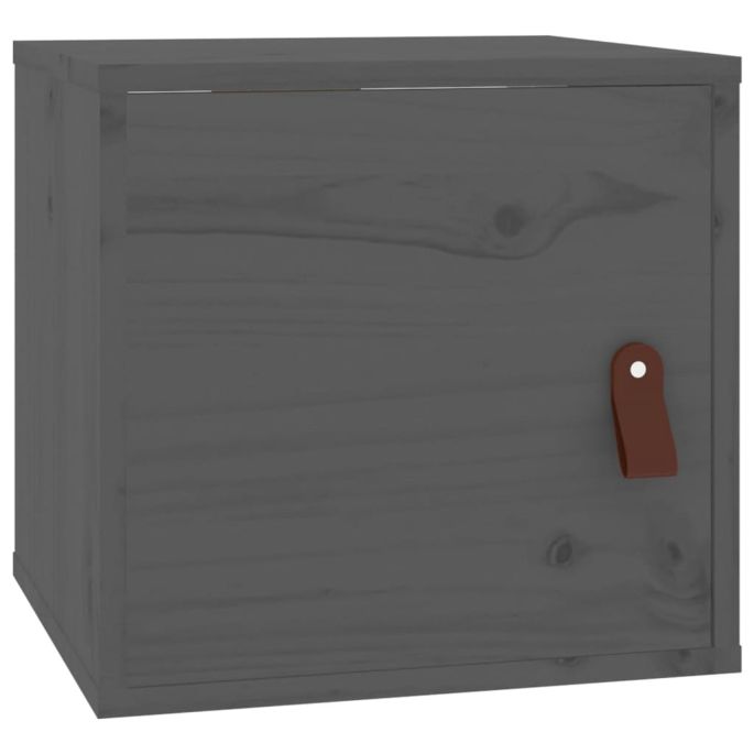 Wandkast 31,5x30x30 cm massief grenenhout grijs