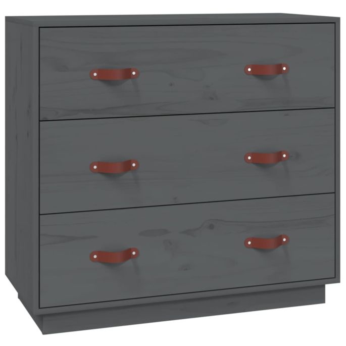 Dressoir 80x40x75 cm massief grenenhout grijs