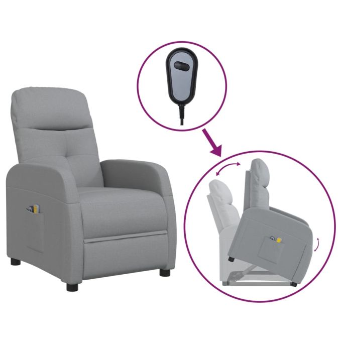 Sta-op-massagestoel stof lichtgrijs