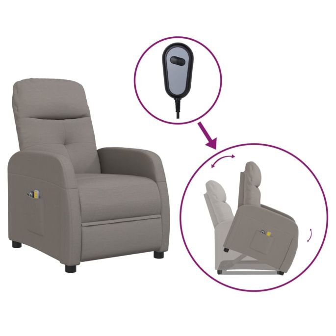 Sta-op-massagestoel stof taupe