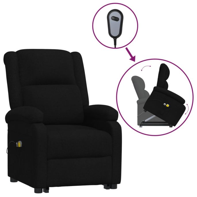 Sta-op-massagestoel stof zwart