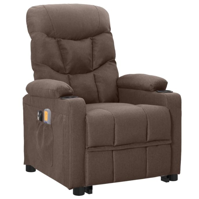 Sta-op-massagestoel stof taupe