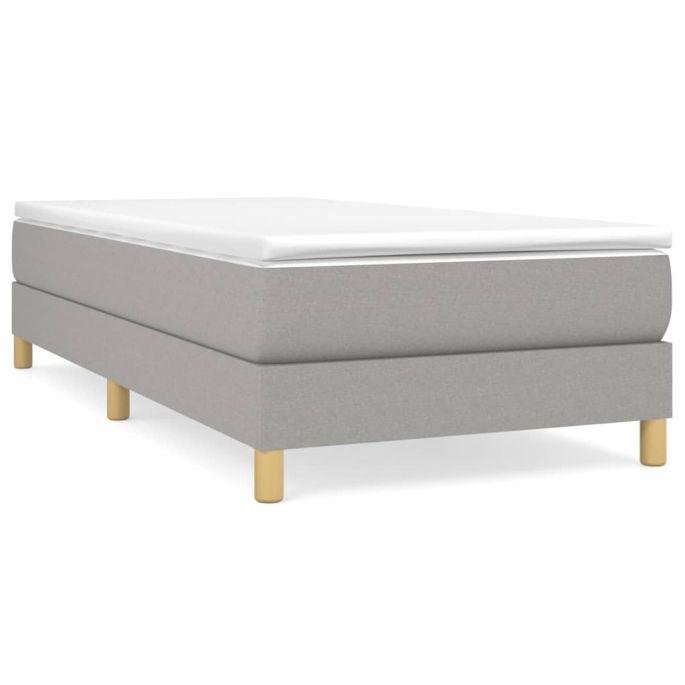 Boxspringframe stof lichtgrijs 90x190 cm