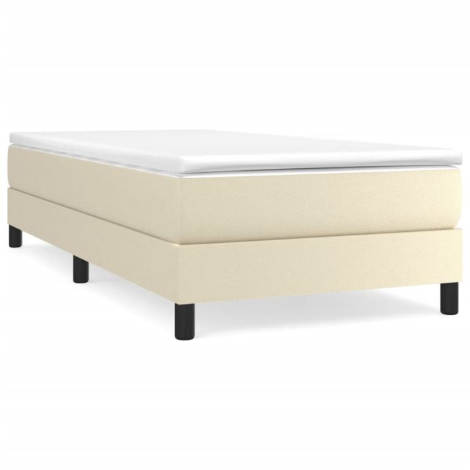 Boxspringframe kunstleer crèmekleurig 80x200 cm