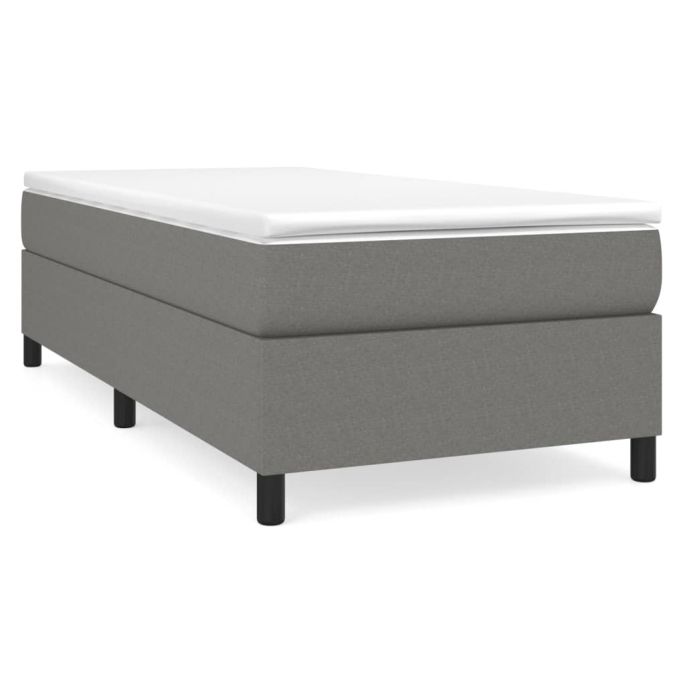 Boxspringframe stof donkergrijs 90x200 cm